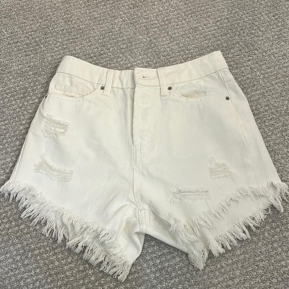 White jean shorts